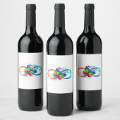 Étiquette Pour Bouteilles De Vin Bright infinity with rainbow butterfly (Bouteilles)