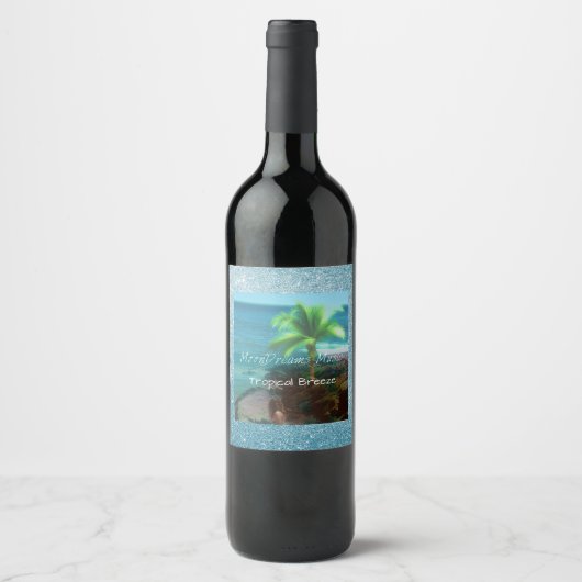 Étiquette Pour Bouteilles De Vin Brise tropicale (Devant)
