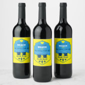 Étiquette Pour Bouteilles De Vin British Beach Theme Gift (Bouteilles)