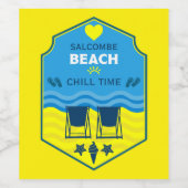 Étiquette Pour Bouteilles De Vin British Beach Theme Gift (Étiquettes simples)