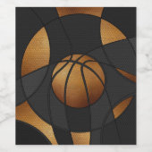 Étiquette Pour Bouteilles De Vin Bronze Basketball Art Abstrait (Étiquettes simples)