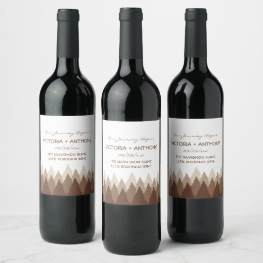 Étiquette Pour Bouteilles De Vin Brown Forest Range Mariage (Bouteilles)