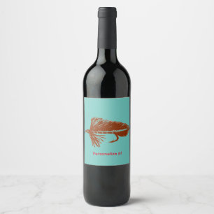 Étiquette Pour Bouteilles De Vin Brown Matuka banderole, attache à la mouche, art d