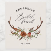 Étiquette Pour Bouteilles De Vin brunch botanique rustique de rouille noire (Étiquettes simples)