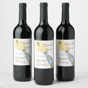 Étiquette Pour Bouteilles De Vin Brunch et Bubbly Vin mousseux doré Mariage