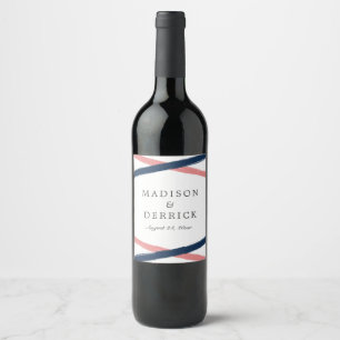 Étiquette Pour Bouteilles De Vin Brush Strots Mariage Étiquette de vin Marine Cor
