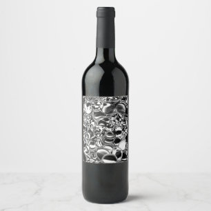 Étiquette Pour Bouteilles De Vin Bulles d'argent avec ton en verre ou en métal