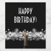 Étiquette Pour Bouteilles De Vin Bulles en noir (Étiquettes simples)