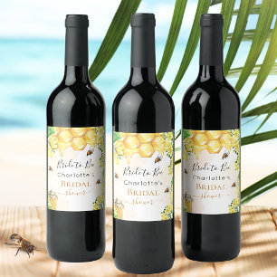 Étiquette Pour Bouteilles De Vin Bumble abeilles miel florales jaunes Fête des mari