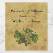 Étiquette Pour Bouteilles De Vin Bunch de Raisins verts Tea tendu BG (Étiquettes simples)