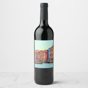 Étiquette Pour Bouteilles De Vin BURANO - Lagon vénitien Venise - Burano