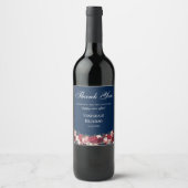 Étiquette Pour Bouteilles De Vin Burgundy Navy Mariage bleu Merci Étiquette à vin (Devant)