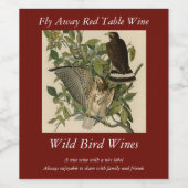 Étiquette Pour Bouteilles De Vin Buse à grande aile des oiseaux d'Amérique d'Audubo (Étiquettes simples)