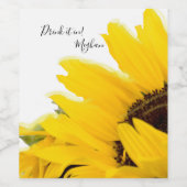 Étiquette Pour Bouteilles De Vin Buvez-le dans le tournesol (Étiquettes simples)