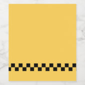 Étiquette Pour Bouteilles De Vin Cabine jaune à damiers motif (Étiquettes simples)