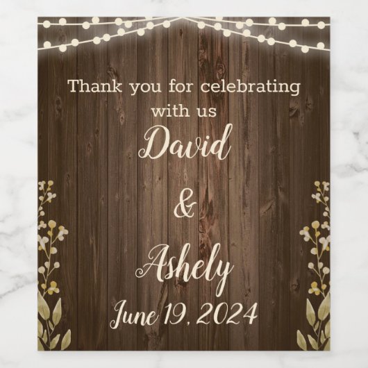 Étiquette Pour Bouteilles De Vin Câbles de vin rustiques (Étiquettes simples)