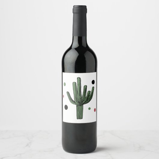 Étiquette Pour Bouteilles De Vin Cactus (Devant)