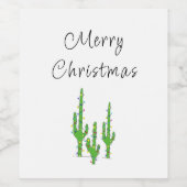 Étiquette Pour Bouteilles De Vin Cactus de Noël Sud-Ouest (Étiquettes simples)