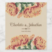 Étiquette Pour Bouteilles De Vin Cactus du désert rose Flower Prickly Pear Mariage (Étiquettes simples)