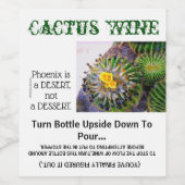 ÉTIQUETTE POUR BOUTEILLES DE VIN CACTUS WINE....TOURNER LA BOUTEILLE VERS LE BAS VE (Étiquettes simples)