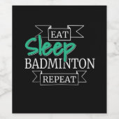 Étiquette Pour Bouteilles De Vin Cadeau Badminton (Étiquettes simples)