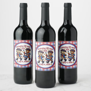 Étiquette Pour Bouteilles De Vin Cadeau commémoratif du 250e anniversaire des États