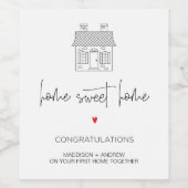 Étiquette Pour Bouteilles De Vin Cadeau de chauffage pour les nouveaux propriétaire (Étiquettes simples)