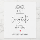 Étiquette Pour Bouteilles De Vin Cadeau de chauffage pour les nouveaux propriétaire (Étiquettes simples)