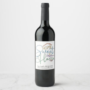 Étiquette Pour Bouteilles De Vin Cadeau de Clôture de Transaction Immobilière Boute