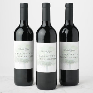 Étiquette Pour Bouteilles De Vin Cadeau de douche nuptiale aux arbres