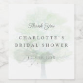 Étiquette Pour Bouteilles De Vin Cadeau de douche nuptiale aux arbres (Étiquettes simples)