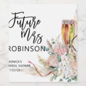 Étiquette Pour Bouteilles De Vin Cadeau de fete de fiançailles Future Mrs Name Vin (Étiquettes simples)