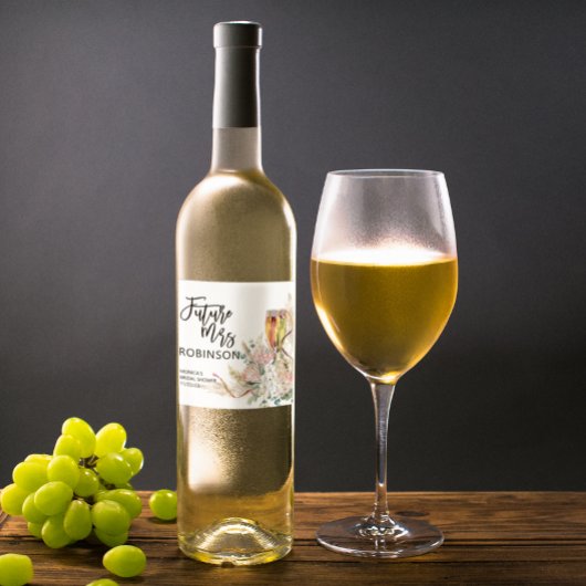 Étiquette Pour Bouteilles De Vin Cadeau de fete de fiançailles Future Mrs Name Vin