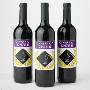 Étiquette Pour Bouteilles De Vin Cadeau de la fête de diplôme