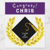 Étiquette Pour Bouteilles De Vin Cadeau de la fête de diplôme (Étiquettes simples)