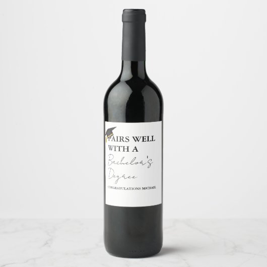 Étiquette Pour Bouteilles De Vin Cadeau de licence minimal moderne (Devant)