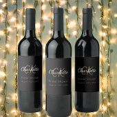 Étiquette Pour Bouteilles De Vin Cadeau de mariage noir monogramme or