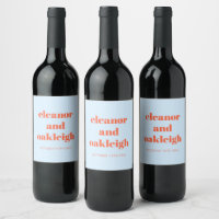 Cadeau de mariage personnalisé bleu orange moderne