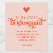 Étiquette Pour Bouteilles De Vin Cadeau de mariée personnalisé (Étiquettes simples)