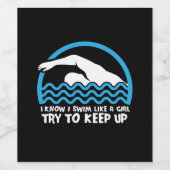 Étiquette Pour Bouteilles De Vin Cadeau de natation (Étiquettes simples)