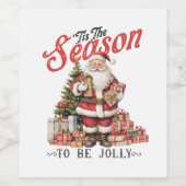 Étiquette Pour Bouteilles De Vin Cadeau De Noël C'Est La Saison (Étiquettes simples)