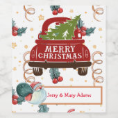 Étiquette Pour Bouteilles De Vin Cadeau de Noël personnalisé (Étiquettes simples)