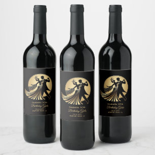 Étiquette Pour Bouteilles De Vin Cadeau de nom Gatsby Art Déco années folles Prohib