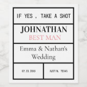 Étiquette Pour Bouteilles De Vin Cadeau de proposition de témoin ou de garçon d'hon (Étiquettes simples)