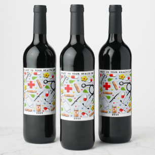 Étiquette Pour Bouteilles De Vin Cadeau d'infirmière