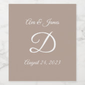Étiquette Pour Bouteilles De Vin Cadeau mariage monogramme (Étiquettes simples)