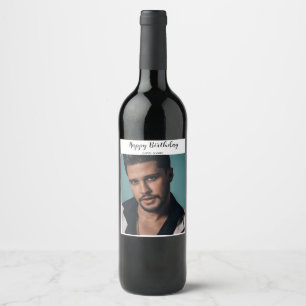 Étiquette Pour Bouteilles De Vin Cadeau personnalisé de bonne fête avec photo / Cad