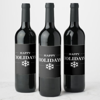 Étiquette Pour Bouteilles De Vin Cadeau personnalisé de Noël Joyeuses Fêtes de fin