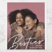 Étiquette Pour Bouteilles De Vin Cadeau photo moderne Besties (Étiquettes simples)