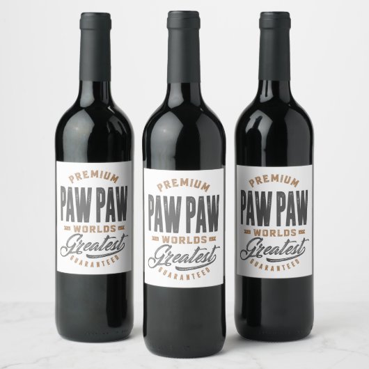 Étiquette Pour Bouteilles De Vin Cadeau pour PawPaw (Bouteilles)